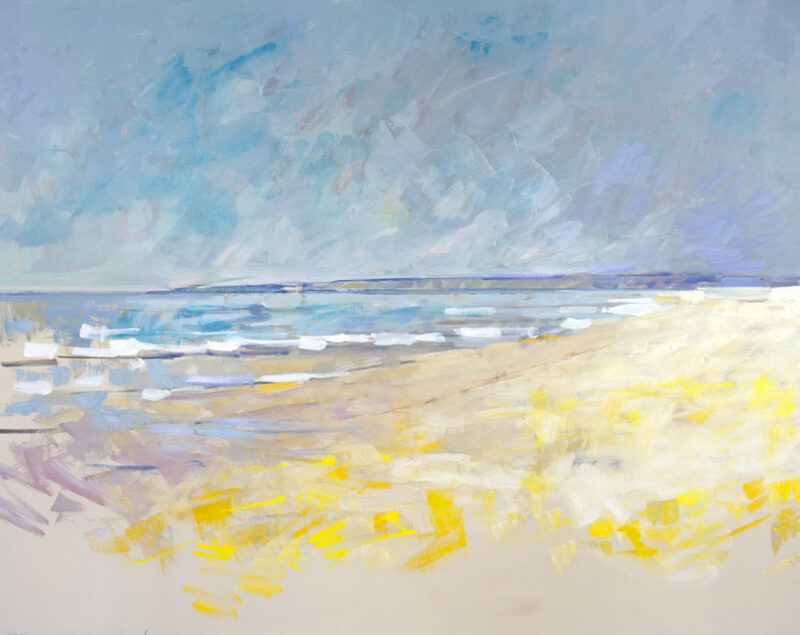 Oil painting of beach