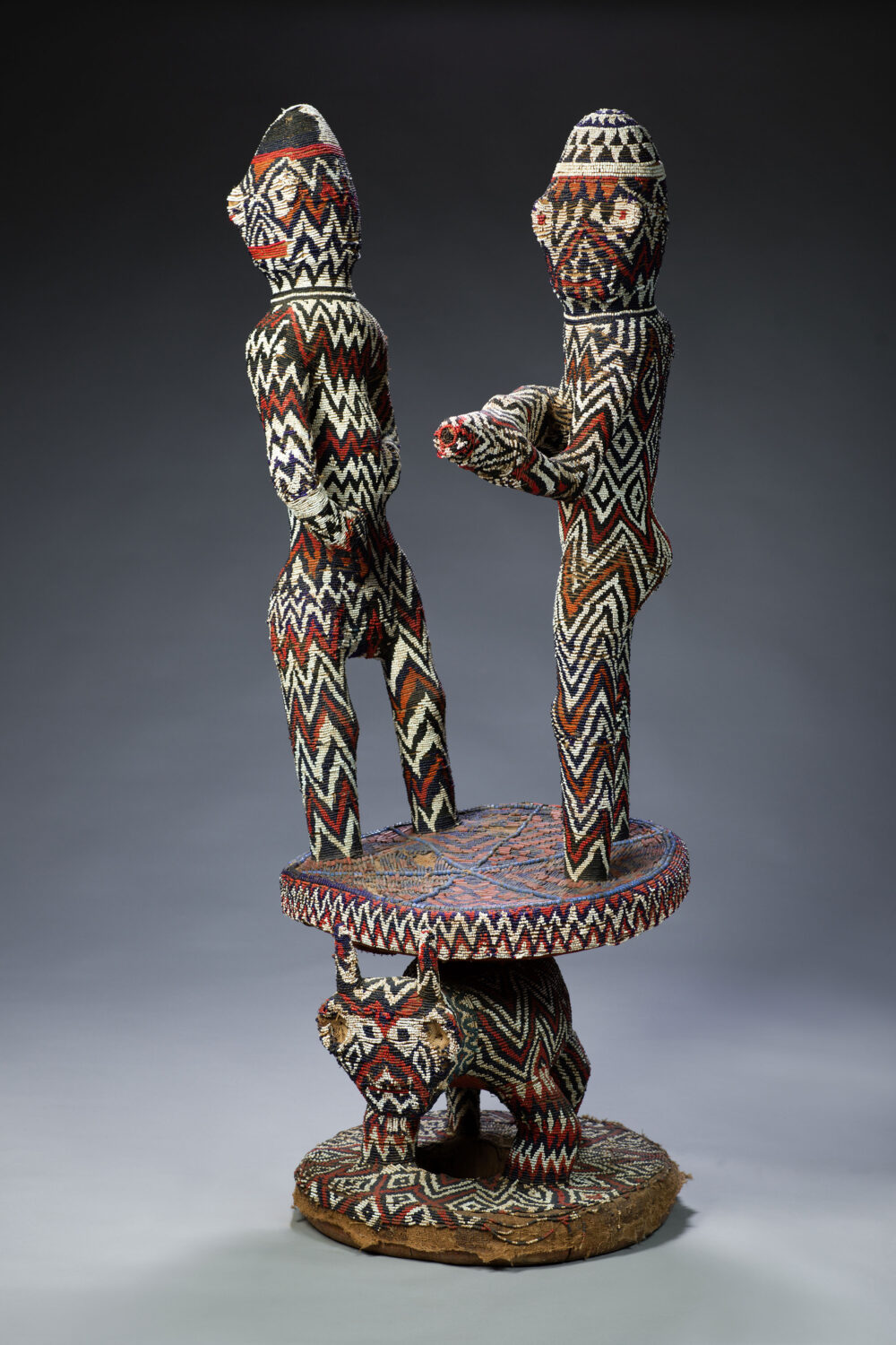 thumbnail of Royal Throne from the Cameroon, Bamileke Kingdom Glass Beads and Textile, ca. 1910 Gift of H.E. Alexis M. Fayou de Happi