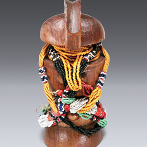 thumbnail of Object made out of wood, glass beads, thread titled Doll, Zaramo.