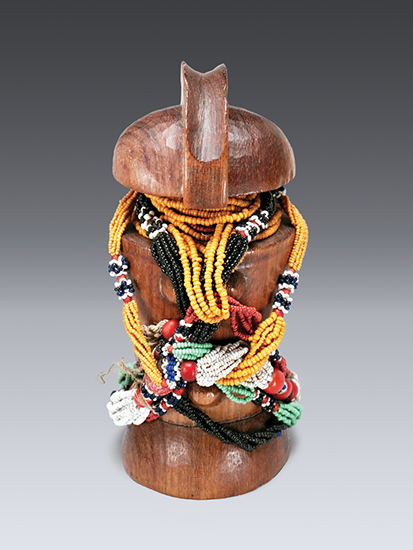 thumbnail of Object made out of wood, glass beads, thread titled Doll, Zaramo.
