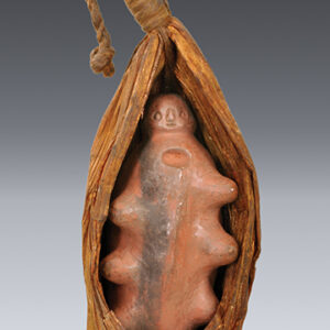 thumbnail of Object made out of painted ceramic, banana leaves titled Female Figure (nungu), Chaga.