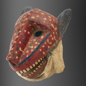 thumbnail of Wara mask representing a lion (Zantegeba) made with wood and polychrome