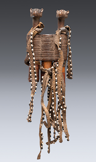thumbnail of Object made out of wood, hide, glass beads titled Container (litete), Makonde.
