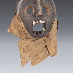 thumbnail of Object made out of wood, chimpanzee teeth, animal hide titled Mask, Ziba.