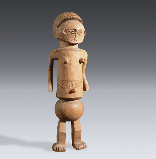 thumbnail of Object made out of wood titled Female figure, Nyamwezi.