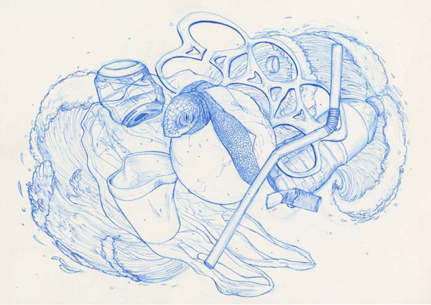 thumbnail of Ink on Bristol by Emely YauriÂ titled Waste.