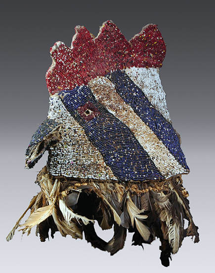 thumbnail of Object made out of Glass beads, textile, feathers titled Mask (rooster), Ha / Tabwa.