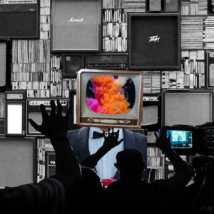 thumbnail of Television Man by Venorra James-Moringlan. medium: Inkjet print. date: 2018. dimensions: 8.5 x 11 inches
