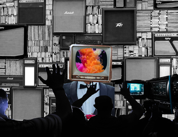 thumbnail of Television Man by Venorra James-Moringlan. medium: Inkjet print. date: 2018. dimensions: 8.5 x 11 inches