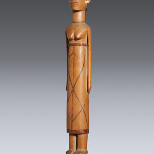 thumbnail of Object made out of wood, glass beads, pyrography titled Staff, Luguru.