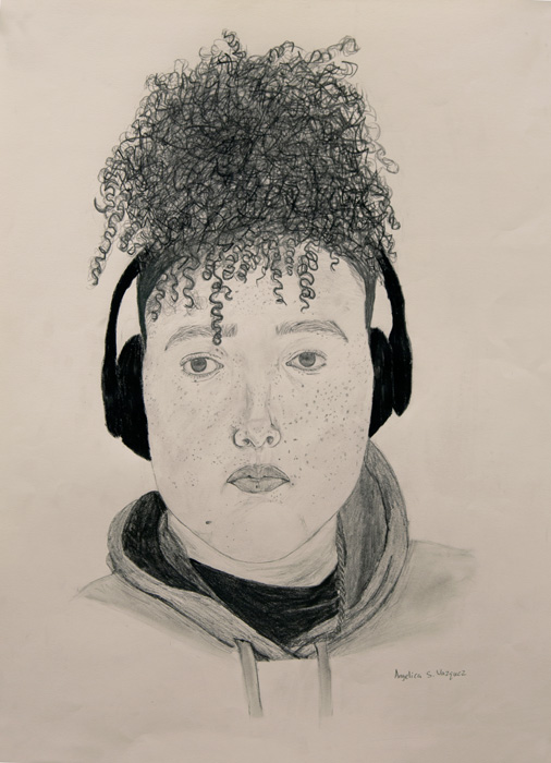 thumbnail of Graphite on paper by Angelica S. Vazquez titled Self-portrait.
