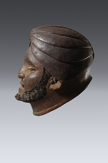 thumbnail of Object made out of Wood, human hair, pigment titled Helmet Mask (lipico), Makonde.