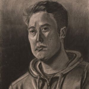 thumbnail of Charcoal on paper by Nathaniel Kim titled Self-portrait.