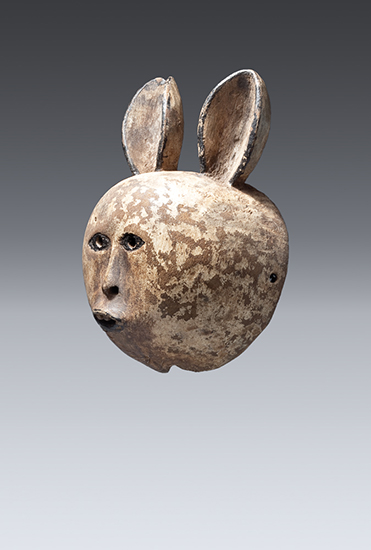 thumbnail of Object made out of wood, pigment, paint titled Mask (hare), Makonde.