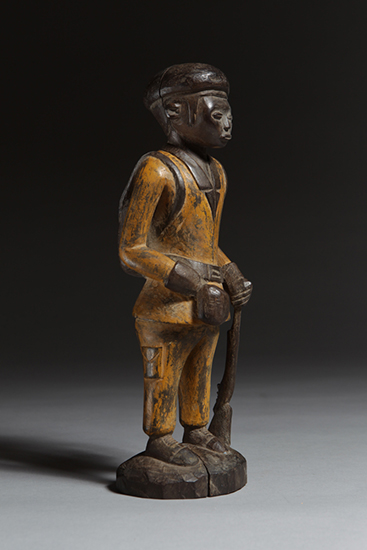 thumbnail of Object made out of Wood, paint (water-based paint, ochre color) titled Male Figure, Makonde.