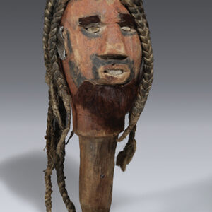 thumbnail of Object made out of wood, fiber, metal, animal fur, pigment, paint titled Head, Sukuma.