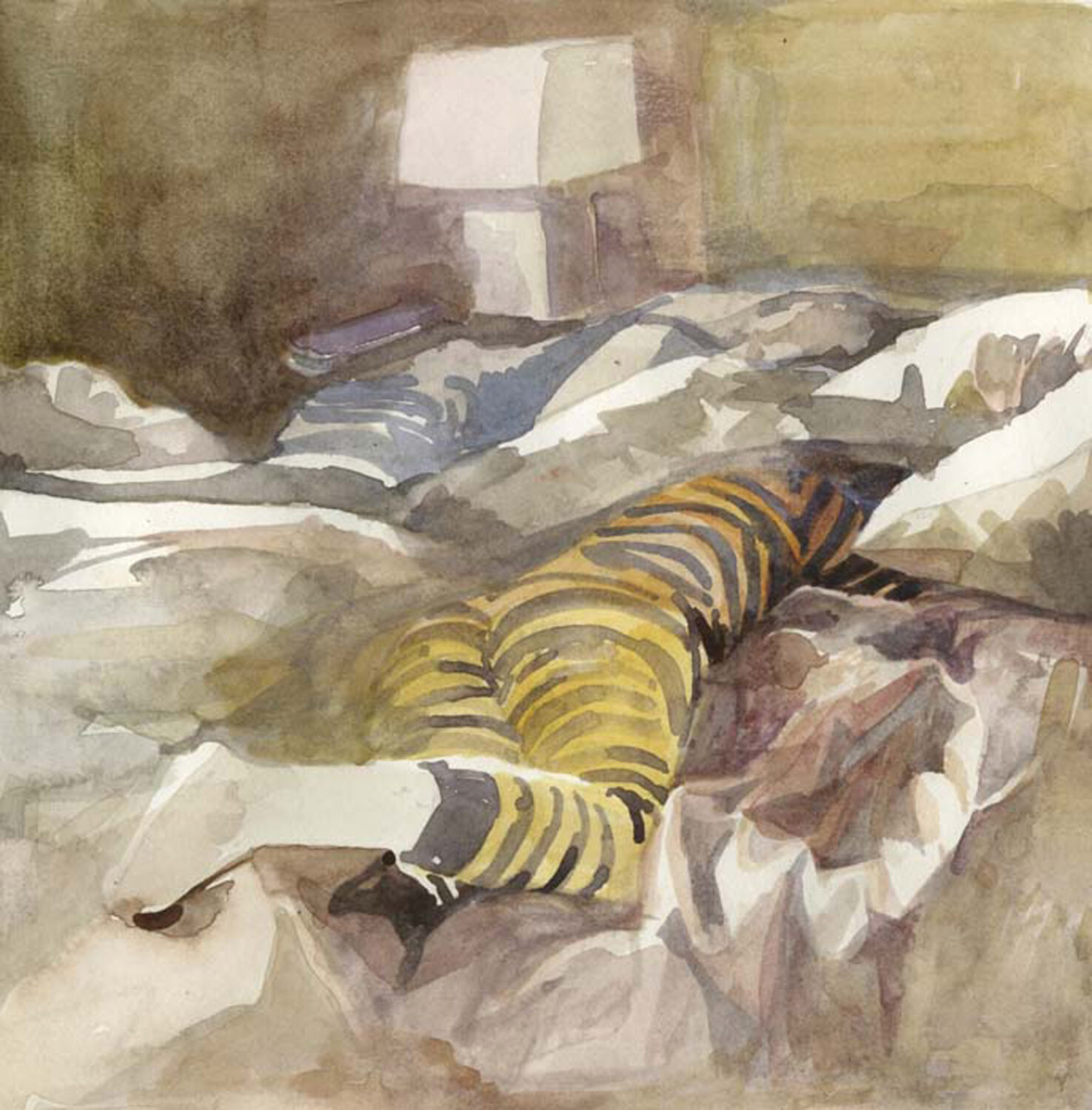 thumbnail of Watercolor on paper by Ye Wang titled Study in Yellow and Violet.
