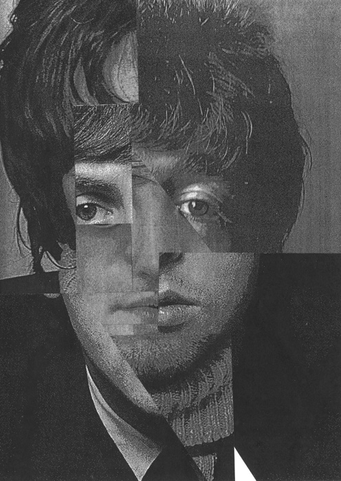 thumbnail of Collage on bristol by Joseph DeJesus-Carofano titled Cubist Portrait, Lennon & McCartney.