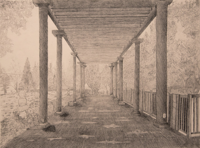 thumbnail of Graphite on paper by Clarence Ma titled Landscape #1.
