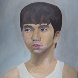 thumbnail of Oil on canvas by Jie Yang titled Thinking Man.