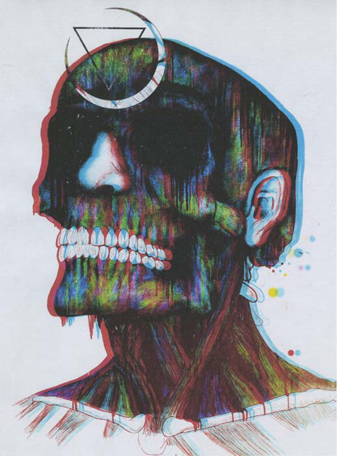 thumbnail of Inkjet print by Santiago Martinez Pagna titled 3D Pop Skull.