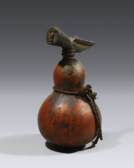 thumbnail of Objects made out of gourd, wood, twine, pigment titled Medicine Container, Kahe.