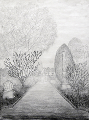 thumbnail of Graphite on paper by Shi Ven Nye titled Perspective Drawing.