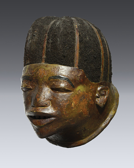 thumbnail of Object made out of Wood, human hair, paint, pigment titled Helmet Mask (Lipico), Makonde.