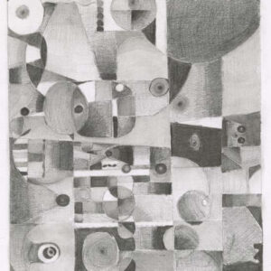 thumbnail of Graphite on paper by Alejandro OrdoÃ±ez titled Urban Abstraction.