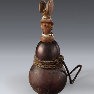thumbnail of Object made out of Gourd, wood, twine, glass beads, metal titled Container, Kwere.