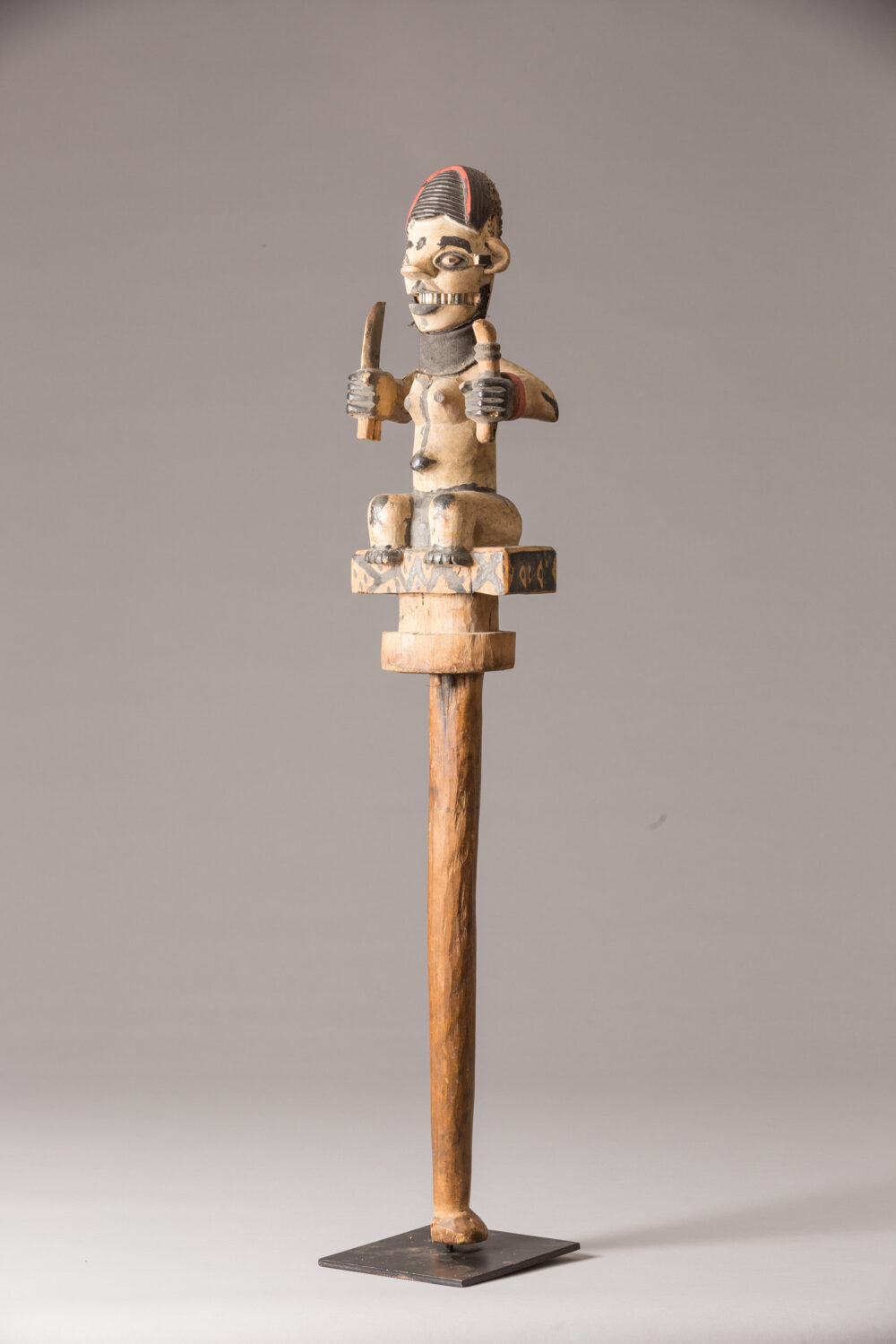 thumbnail of Sculpture of a figure made out of wood