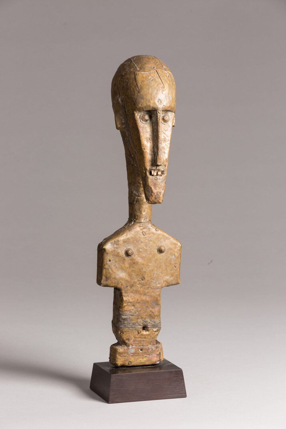 thumbnail of Puppet Figure Male made with wood, brass, stone.