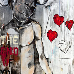 thumbnail of Mix media on linen by Chencho Aguilera titled The End of You.