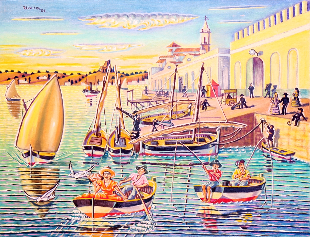 thumbnail of Oil on linen by Rafael Aguilera titled Paseo por el Guadiana.