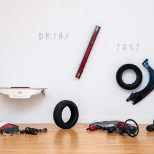 thumbnail of Sculpture made with recycled automobile parts by Chin Chih Yang titled Drink/Text.