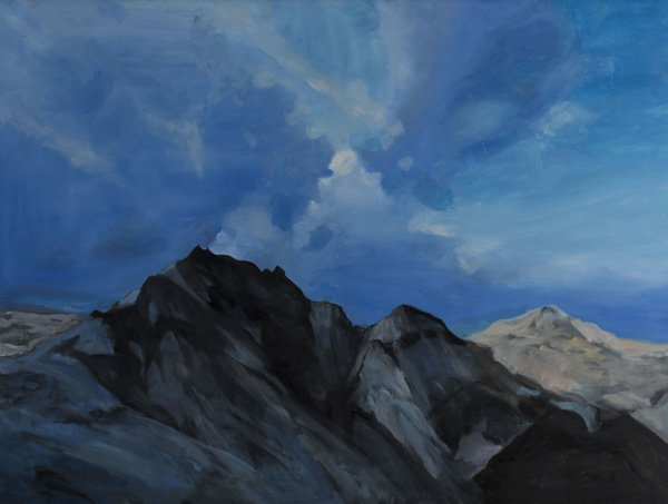 thumbnail of Oil on canvas by Mara Sfara titled Argentina: Blue Clouds and Mountains.
