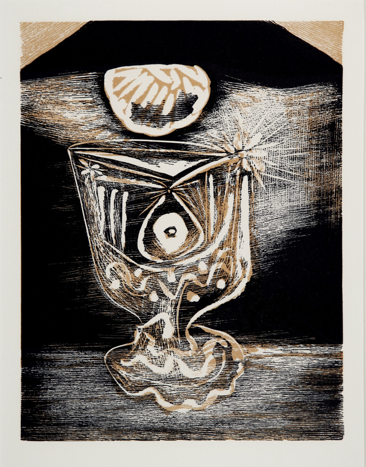 thumbnail of Lino-cut by Pablo Picasso titled Le Verre Sous La Lampe.