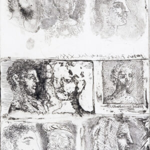 thumbnail of Etching/Drypoint by Pablo Picasso titled Neuf Tetes.