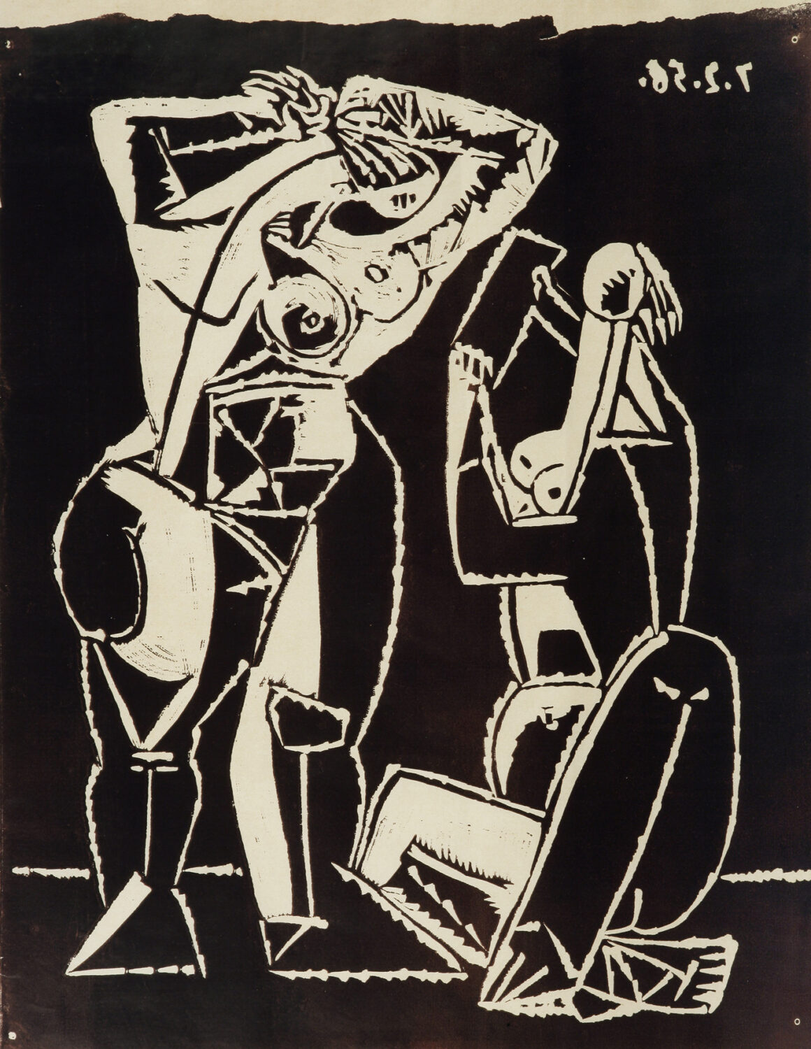 thumbnail of Lino-cut by Pablo Picasso titled Femmes Au Miroir.