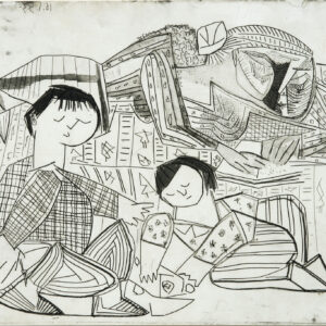 thumbnail of Etching, Aquatint, Burin and Scraper by Pablo Picasso titled Mere et Enfants: Francoise, Claude, Paloma: La Leture et Jeux. II.