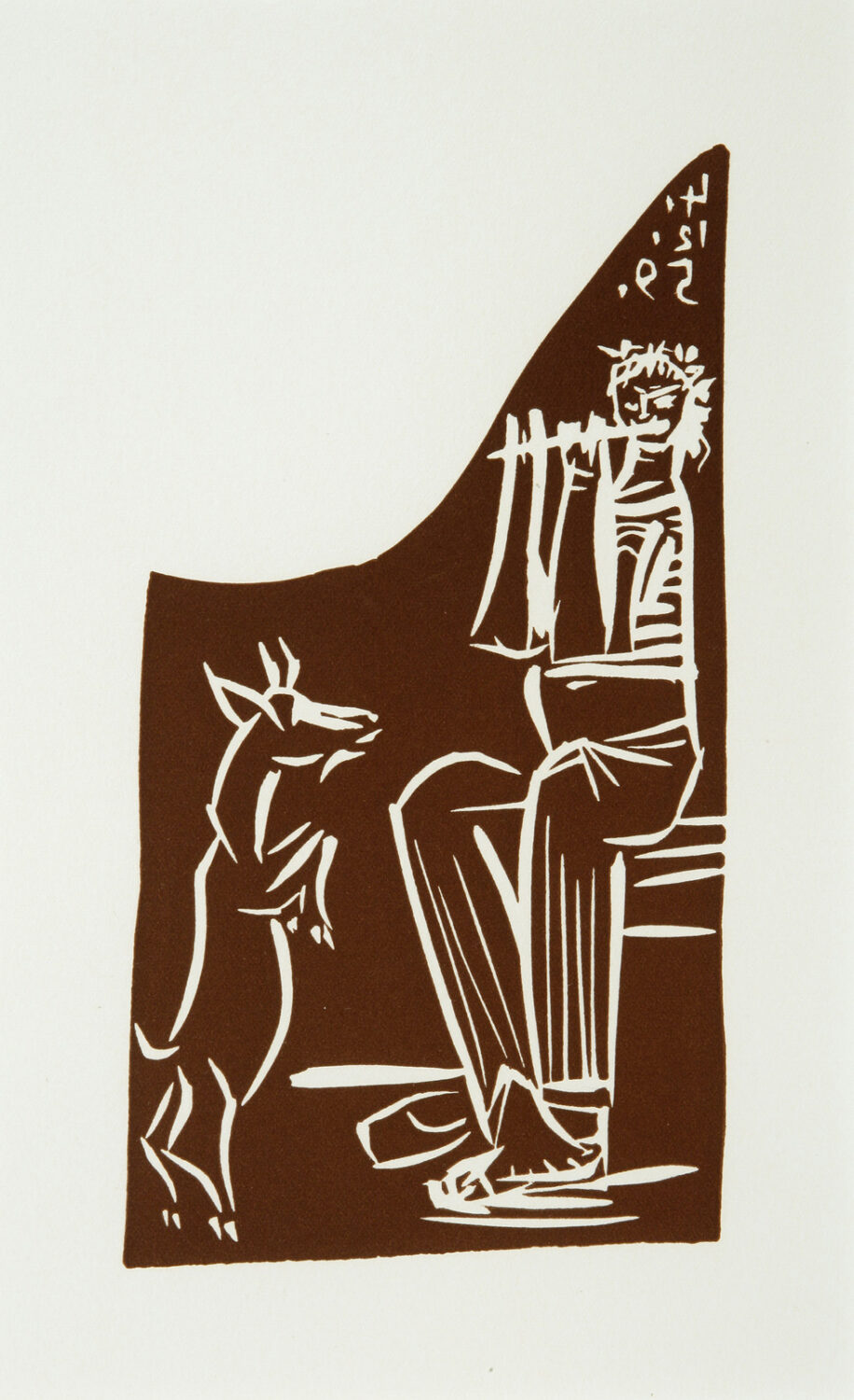 thumbnail of Lino-cut by Pablo Picasso titled Faune et Chevre.