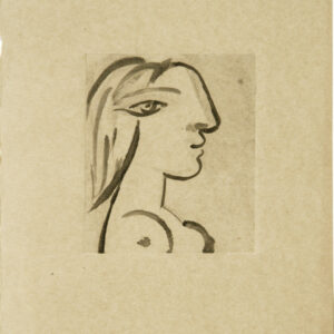 thumbnail of Monotype by Pablo Picasso titled Buste de Femme Sur Fond Clair.