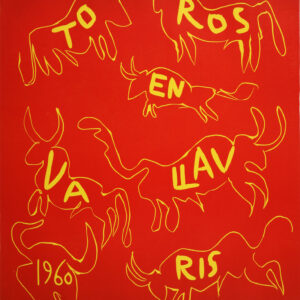 thumbnail of Lino-cut by Pablo Picasso titled Toros en Valauris.