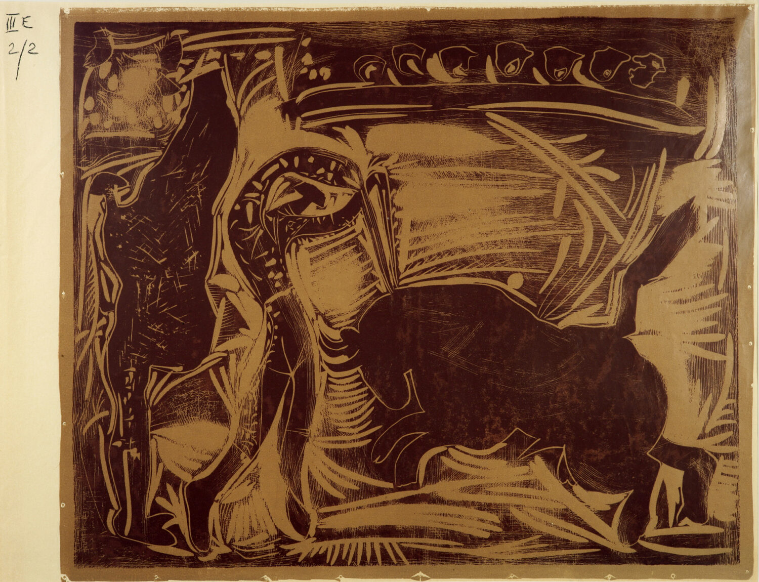 thumbnail of Lino-cut by Pablo Picasso titled Les Banderilles.