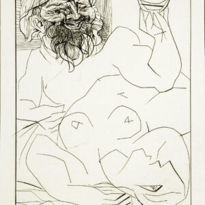 thumbnail of Etching/Drypoint by Pablo Picasso titled Bacchus et Femme nue Etendue.