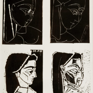thumbnail of Lino-cut by Pablo Picasso titled Quatre Prolils de Jacqueline.