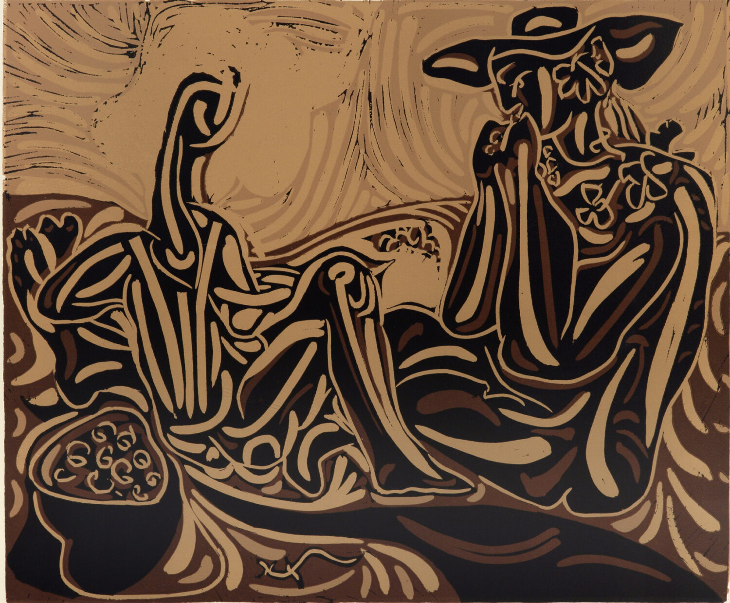 thumbnail of Lino-cut by Pablo Picasso titled Les Vendangeurs.