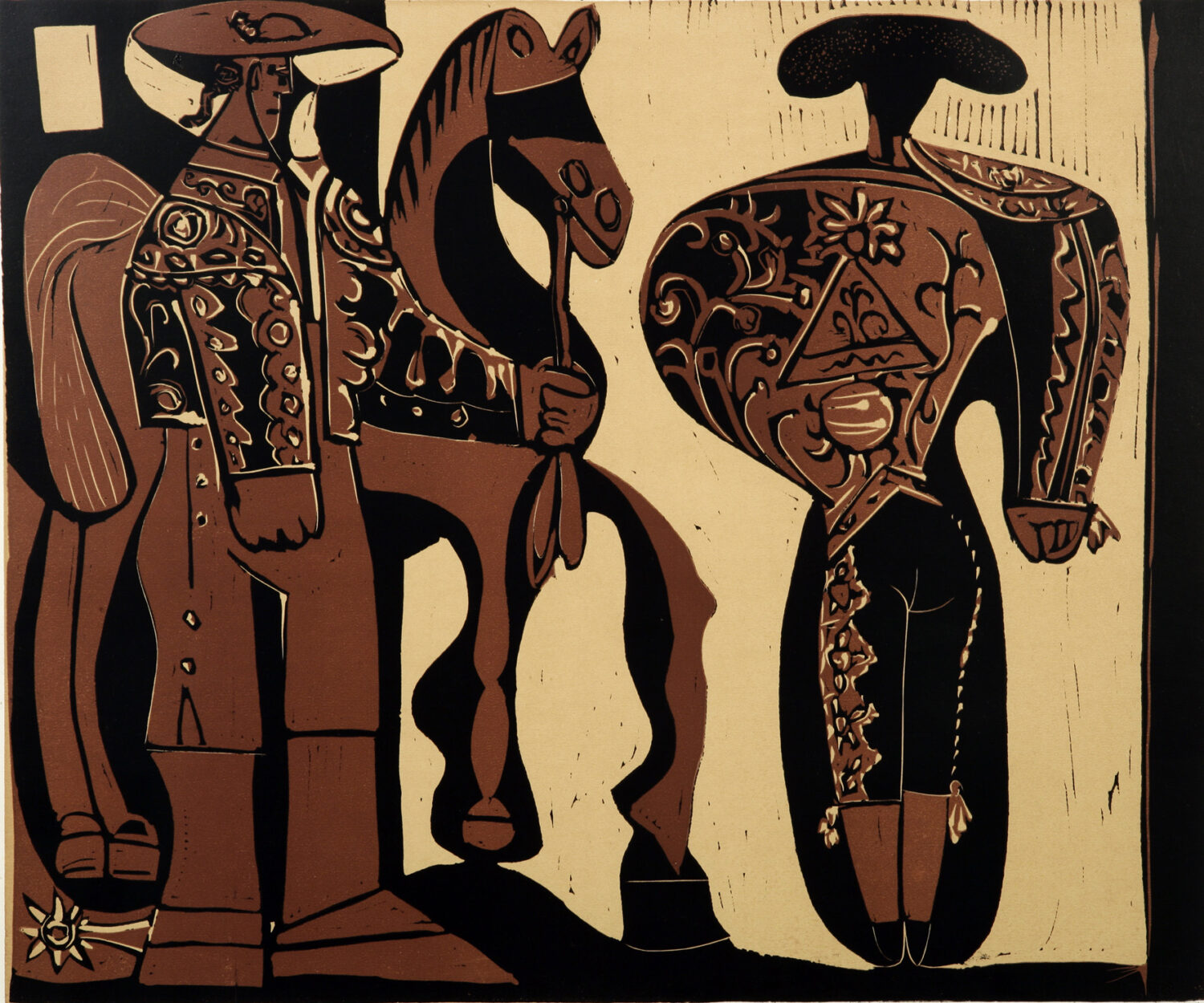 thumbnail of Lino-cut by Pablo Picasso titled Picador et Torero.