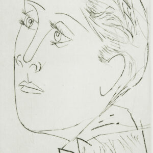 thumbnail of Echoppe and Drypoint by Pablo Picasso titled Tete de Femme, Demi-Profile a Gauche .