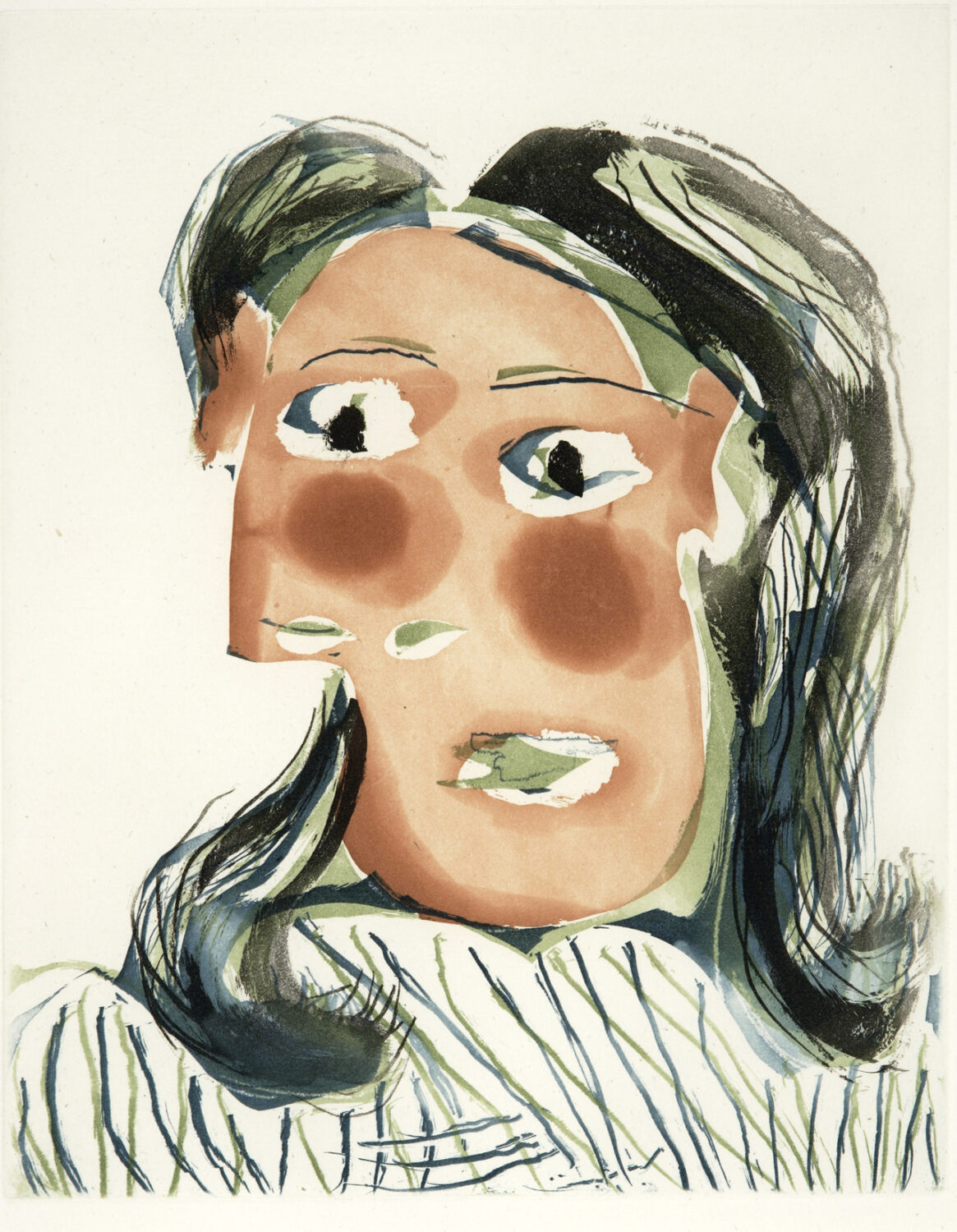 thumbnail of Aquatint by Pablo Picasso titled Tete de Femme No.6 Portrait de Dora Maar .